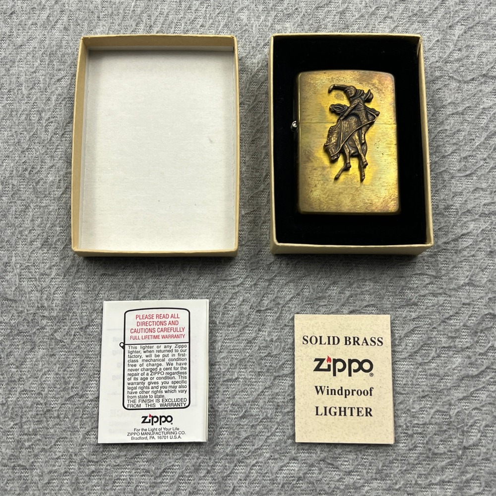 NEW Zippo Lighter Marlboro Country Store Solid Brass Bronco Buster Cowboy USA